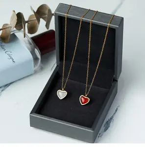 Einfache Persönlichkeit herzförmige rote Achat-Halskette pfirsich-Herz Liebesanhänger Klauen Knochenkette Halskette für Damen