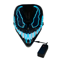 Masques d'horreur d'Halloween - Masques à lumière froide EL - Masques lumineux Venom - Masques à LED clignotants - Masques de visage d'Halloween