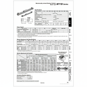 Catégorie de produit Cylindre sans tige pneumatique SMC MY1B20-400HS cylindres mécaniquement articulés - Product Image 1