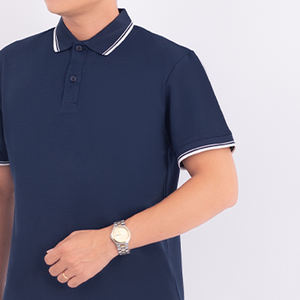 Camisa Polo Negra de Corte Clásico, Diseño de Manga Corta, Tejido Suave de Mezcla de Algodón, Ideal para Uniformes de Empresa y Uso Diario Informal - Product Image 5
