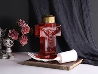 Bougie LED sans flamme réutilisable, imperméable, écologique, de couleur rouge clair, de la marque Mermei, pour l'église, le cimetière, pour Pâques