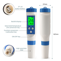 9909 haute qualité 5-en-1 testeur de qualité de l'eau stylo TDS/Temp/EC PH mètre détecteur de conductivité moniteur outil de mesure de pureté