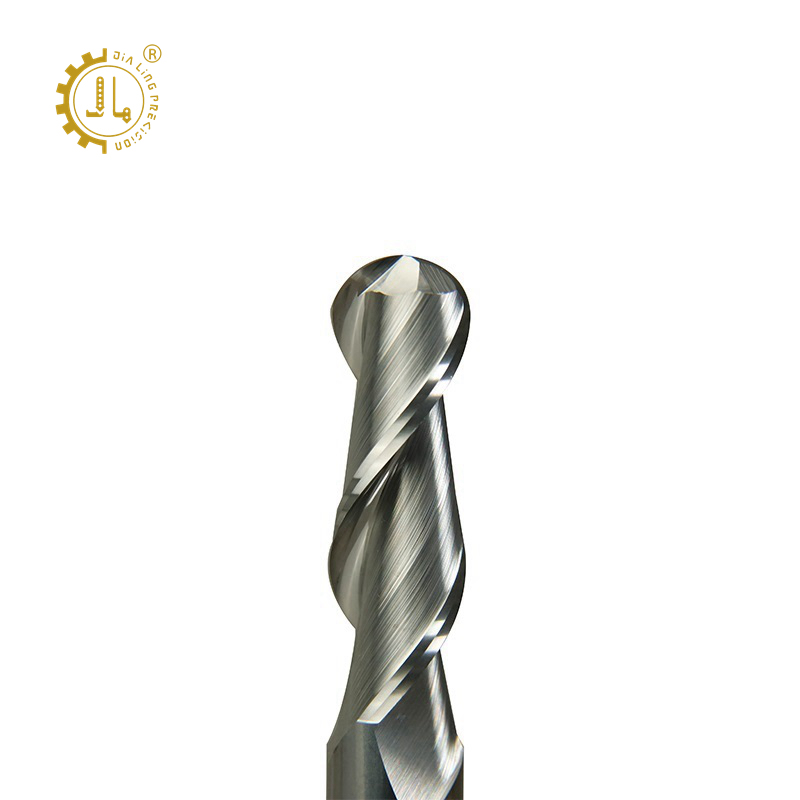 Fraise CNC Carbure Tungstène HRC60 Nez Conique Boule - 2 Flûtes 38mm Pour Gravure Bois Et Métal (R2X30.5XD6X75L)