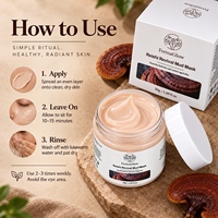 Masque facial revitalisant à l'argile et aux champignons Reishi fermentés, hydratant, lissant, raffermissant, anti-âge, réparateur de la peau