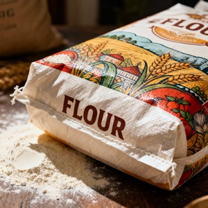 Sacs en polypropylène tissé réutilisables avec logo personnalisé, 10 kg, 20 kg, 25 kg, sacs de qualité alimentaire traçables pour l'emballage de la farine, PP tissé - Product Image 4