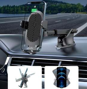 Support de téléphone de voiture flexible 2-en-1 en ABS avec fixation adhésive puissante pour tableau de bord, compatible iPad, noir, stable et sécurisé - Product Image 6