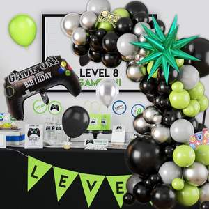 Arche de ballons de jeux <span class=keywords><strong>vidéo</strong></span> Ballons en latex vert noir Star Gamepad Foil Balloon Helium for Boys Men - Product Image 2
