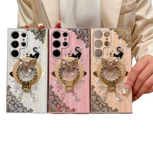 Coque de téléphone magnétique antichoc en acrylique avec support papillon style Ins pour Samsung Galaxy S22 Series - Product Image 1