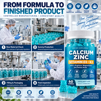 Gummies OEM ODM à Marque Blanche Calcium Zinc Vitamine D3 K2 pour Adultes – 60 Gummies pour la Santé Osseuse et le Soutien Immunitaire – Certifié GMP