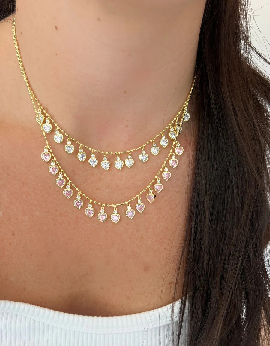 heart tennis necklace