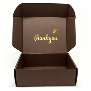 Cajas de Cartón Rectangulares para Envíos con Impresión de Agradecimiento en Dorado, Reciclables y Personalizables para Empaque de Regalos - Product Image 2