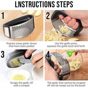 Wholesale Smart Kitchen Tool Garlic Peeler <b>Brush</b> Stainless Steel Garlic Press - Product Image 5