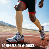 Chaussettes de football athlétiques sur mesure à compression, antidérapantes, montantes, imprimées, écologiques, tricotées, pour l'automne