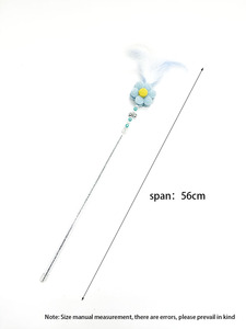 Jouets pour chat fil teaser chat bâton plumes résistant aux morsures <span class=keywords><strong>et</strong></span> aux rayures avec cloche chat auto salut jouets - Product Image 3