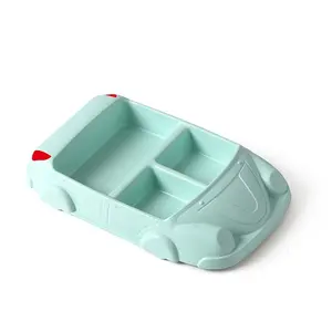 Hot Sale Children Cartoon Car Division Plate Bamboo fiber Baby Anti-Rice Bowl Kindergarten Separate Dinner Tableware set