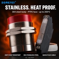 Système de détecteur de proximité haute température Domenzi avec câble extra long de 20 m, 250°C, IP67, 25 mm, pour le routage de câbles sur toute la surface de l'installation