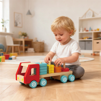 Jouet de train en bois à empiler, jouet de puzzle Montessori pour enfants, jouet de géométrie d'appariement