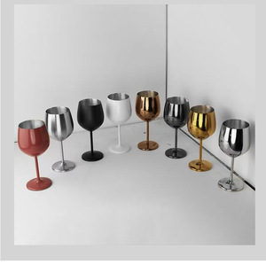 Copa de <span class=keywords><strong>Vino</strong></span> de Acero Inoxidable de 500 ml con Logotipo Personalizado, Copa Reutilizable con Tallo Metálico para Bar, Fiesta, Boda - Product Image 3