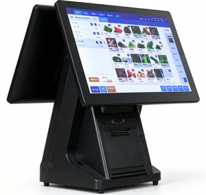 เครื่อง POS หน้าจอสัมผัสคู่ขนาด 15.6 นิ้ว ปรับแต่งได้ พร้อมเครื่องตัดกระดาษอัตโนมัติ 80 มม. ระบบ Windows Android สำหรับร้านค้าปลีกและซูเปอร์มาร์เก็ต - Product Image 1