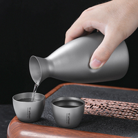 Bouteille de saké japonais en titane 390ml /13.2oz ensemble de vin Vintage ensemble de Barware Flagon japonais pour boire des produits chinois