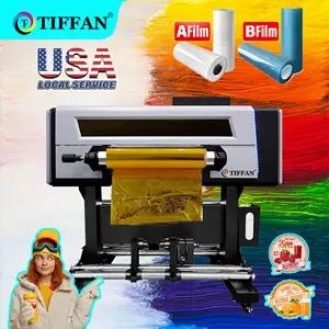 Impresora De A2 A3 UV DTF Roll To Roll Crystal Logo Printer Water Transfer Printing Machine With Laminator For 42Cm A/B PET Film