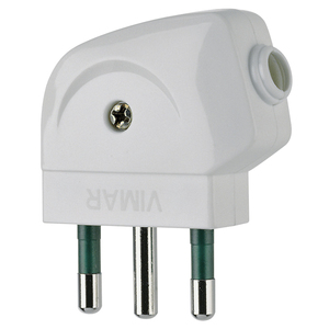 Enchufe Vimar 2P+T 16A S17 de 90 Grados Blanco para Conexión Eléctrica - Product Image 1