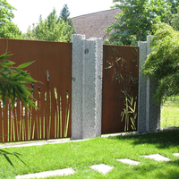 Paravents en acier corten découpés au laser, résistants à l'eau, durables, de style rustique et luxueux GNEE, avec un design Art Déco, pliables, pour l'extérieur