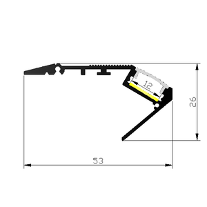 Machine d'extrusion de profilés <span class=keywords><strong>en</strong></span> <span class=keywords><strong>aluminium</strong></span> pour éclairage LED de plafond <span class=keywords><strong>en</strong></span> plâtre, <span class=keywords><strong>profilé</strong></span> <span class=keywords><strong>en</strong></span> <span class=keywords><strong>aluminium</strong></span> <span class=keywords><strong>en</strong></span> <span class=keywords><strong>U</strong></span>, fortement recommandé, 53*26 <span class=keywords><strong>mm</strong></span> - Product Image 6