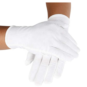 Guantes Ceremoniales de Algodón para Uniforme de Banda de Marcha, Blancos, Transpirables y Cómodos, Tamaños Personalizables para Desfiles y Espectáculos - Product Image 1