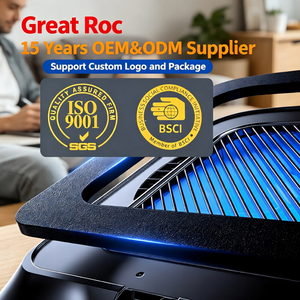 <span class=keywords><strong>Refroidisseur</strong></span> d'ordinateur <span class=keywords><strong>portable</strong></span> Great Roc avec deux ventilateurs 1500 tr/min, éclairage RGB 27W max, commande par bouton, Type-C 9V, <span class=keywords><strong>pour</strong></span> ordinateurs portables de jeu - Product Image 5