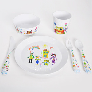 Sublimación <span class=keywords><strong>de</strong></span> plástico en blanco para niños Baby Bowl Diseño creativo <span class=keywords><strong>de</strong></span> entornos <span class=keywords><strong>de</strong></span> bricolaje - Product Image 3
