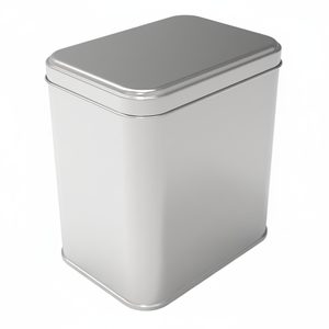 Kontensan Rectangle <b>Tin</b> Can 1 Lt for <b>Tea</b> Coffee & Hot Drinks Box 80x120x120 mm Model L143 - Product Image 2
