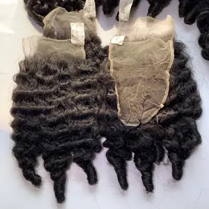 Machine Weft Burmese Funmi Curly Natural Color Hair Extensions Bulk Sale Virgin Hair Beauty And Personal Care