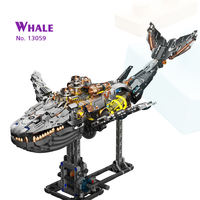 MJI 13059 Paus Mekanik 1388pcs Partikel Aksesoris Anak Unisex Kreatif Edukatif Puzzle Plastik Set Mainan Blok Bangunan