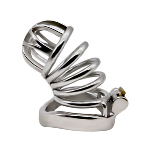 Jaula de Castidad Masculina de Acero Inoxidable Barata, Dispositivo de Bloqueo Plano, Jaula Metálica para Hombre, Juguetes de Bondage SM para Hombre - Product Image 5