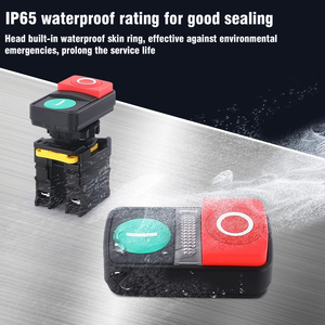 22mm IP65 không thấm nước LED đôi đầu đẩy nút chuyển đổi bảng điều khiển điện tử hộp 1NO 2NO 1no1nc 10A - Product Image 3