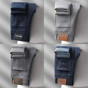 2025 di fascia alta primavera ed estate nuova tendenza alla moda <span class=keywords><strong>Jeans</strong></span> <span class=keywords><strong>grigio</strong></span> <span class=keywords><strong>chiaro</strong></span> da uomo <span class=keywords><strong>Jeans</strong></span> Casual a gamba dritta - Product Image 4