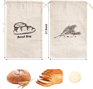 Sac à pain en lin 100% naturel NINGEN avec cordon en nylon, réutilisable, logo personnalisé, promotion, anti-poussière, pochette de rangement alimentaire - Product Image 5