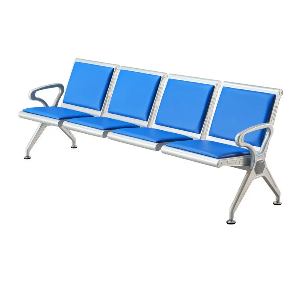 เก้าอี้รอสีแดงดีไซน์2-Seater สำหรับแขกในโรงพยาบาลเก้าอี้รอขึ้นเครื่องบินที่นั่งทำจาก PU
