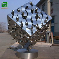 Sculpture cubique extérieure en métal en acier inoxydable de peinture colorée de grande décoration