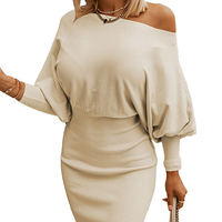 Robe pull personnalisée vêtements pour femmes automne 2023 midi moulante robes tricotées femmes hiver automne robe