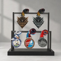 Médaille sportive en métal 3D personnalisée avec cordon en satin imprimé, souvenir de tournoi d'arts martiaux, médaille de récompense