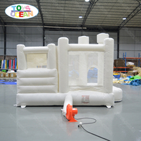 Château gonflable commercial blanc, combo château gonflable avec toboggan et piscine à balles pour mariage et fête en extérieur