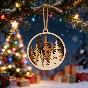 Ornement <span class=keywords><strong>de</strong></span> Noël en <span class=keywords><strong>bois</strong></span> 3D fait main, Père Noël St. Niklaus, gravure <span class=keywords><strong>scandinave</strong></span> nordique, décoration <span class=keywords><strong>de</strong></span> fêtes, découpe laser, fabrication en usine - Product Image 2