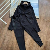 Nouvel ensemble de sport et de loisirs printemps-automne avec veste à capuche et pantalon en tissu pressé 100% coton, ensemble de sport décontracté