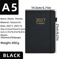 Agenda hebdomadaire A5 en cuir PU 2027, personnalisable avec logo, nouveaux produits phares, carnet de planification et journal à couverture rigide en cuir PU, vente en gros