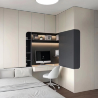 Système de dressing modulaire en bois mélaminé, armoire de rangement moderne pour chambre à coucher, design personnalisé écologique pour villa, salle à manger, salle de sport