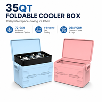 Glacière pliable 35QT, isotherme, portable, en mousse PU et PP, pour vin, camping, pique-nique, voiture, voyage