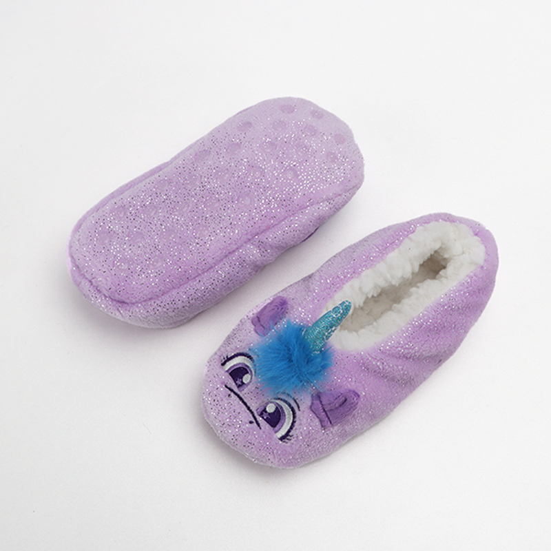 Новые товары оптом, Горячие Стильные домашние тапочки с единорогом, фиолетовые Мультяшные тапочки с единорогом, бархатные Тапочки Farley