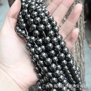Perles <span class=keywords><strong>en</strong></span> hématite naturelle AA <span class=keywords><strong>en</strong></span> vrac pour la fabrication de bijoux, bracelets, colliers, boucles d'oreilles - Product Image 5